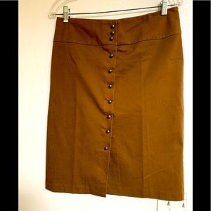 Button Front Pencil Skirt